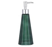 YunNasi Glass Soap Dispenser with Pump, Refillable Liquid Hand Soap Dish Soap Dispensers for Bathroom Counter, Kitchen Sink (Dark green)