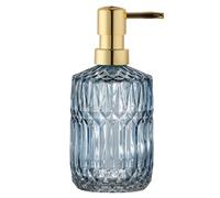 YunNasi Glass Soap Dispenser with Pump, Refillable Liquid Hand Soap Dish Soap Dispensers for Bathroom Counter, Kitchen Sink (Blue)