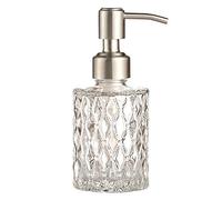 YunNasi Soap Dispenser with Stainless Steel Pump, Clear Crystal Design, Vintage and Elegant, Refillable Liquid Hand Soap Dish Soap Dispensers for Bathroom Counter, Kitchen Sink (Style2)