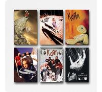 Yunneat A Set Of 6 Korn Poster Vintage Rock Band Music Album Cover Wall Art Canvas Posters Room Decorative Aesthetic Print Decor 08x12inch(20x30cm) Style-1