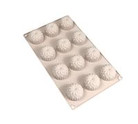 YUNNIAN 12 Cavity Large Flower Mousses Cake Molds Food Grade Silicone Chocolate Dessert Baking Mould Family Gathering