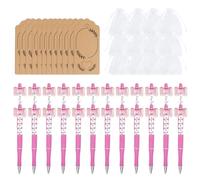 YUNNIAN 12Pcs Beaded Gel Pen Set with Drawstring Bag and Hanging Label for Kids Students Classroom Exchange Party Game
