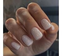 YUNNIAN 24Pcs Short Square Press On Nails for Women Full Covers Artificial Fingernails Glossy Acrylic Nails for Various