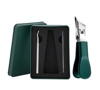 YUNNIAN 3 Piece Wide Jaw Angled Nails Clippers Set with Antisplash Design Ergonomic Handle Suitable for Thick Toenails Men