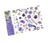 YUNNIAN 5Pcs Natural Dried Flower Plant Bookmarks Clear PET Bookmarks Page Divider Dried Flower Leaf Book Marker for Book