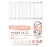YUNNIAN 9 Color Liquid Acrylic Paint Marker Acrylic Paint Pen Brush Tip for Drawing Card Making Scrapbooking Journaling