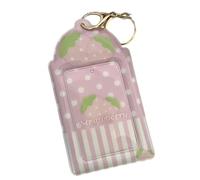 YUNNIAN Cartoon Strawberry Card Case 3Inch PVC Card Covers Card Sleeves Photo Card Covers Photocard Case Keychain Bag