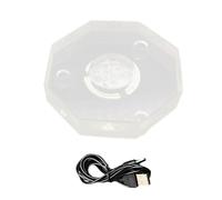 YUNNIAN Multicolor LED Illuminated Base with USB Power for Crystals Display and Artwork Showcase Sturdy Designs USB Powered Jewelry Showcase