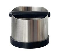 YUNNIAN Multipurpose Stainless Steel Coffee Knocks Box Nonslip Espressos Grounds Bin with Rubber Rings and Beveled
