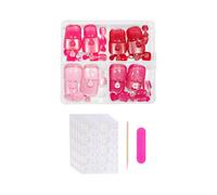 YUNNIAN Press on Toenails,Cats Eye Glues on Toe Nails,96Pcs Glossy Toe Nails Reusable UVS Finish Fake Nails Acrylic False