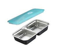 YUNNIAN Stainless Steel 2 Compartment Snack Container Reusable Dishwasher Safe Food Storage for Travel