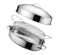 YUNNIAN Stainless Steel Steaming Pots with Lid for Fish Vegetables Eggs Multipurpose Double Handle Roasting Pan Kitchen