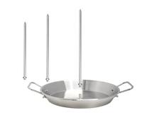 YUNNIAN Stainless Steel Vertical Skewers Stand 3 Round Spikes for Even Heat Distribution Grills Accessories with Dripping