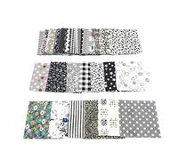 YUnnuopromi 50Pcs 10x10cm Floral Cotton Craft Fabric, Sewing Quilting Bundle Squares Patchwork Lint DIY Scrapbooking Quilting Dot Pattern Artcraft Grey