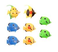 Yunova Artificial Aquarium Fish Decor Set - 8-Pack Lifelike Floating Plastic Fish with Weighted Base, Glow-in-the-Dark Paint, Ocean Decor for LED Tanks, Kids’ Fish Tanks & Office Desks - Random Colors