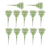 Yunova Artificial Gypsophila White - 12PCS Realistic White Faux Stems with PVC Stems for Bouquets, Home Decor, Centerpieces - Wedding, Christmas, DIY Crafts