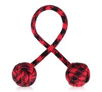 Yunova Begleri Skill Toy - 2-Bead Red Paracord Fidget with Steel Beads, 26cm Finger Spinner for Teens & Adults, Stress Relief Trick Beads for Hand Dexterity & Focus