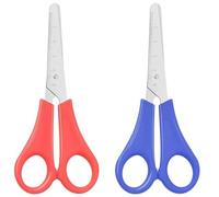 Yunova Kids Safety Scissors 2-Pack, Blunt Tip Craft Scissors for School & Preschool - Left/Right Hand Use, Red & Blue