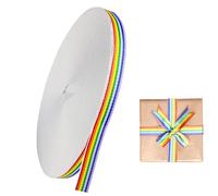 Yunova Rainbow Ribbon Roll 50M x 1cm Polyester | Satin-Look Multicolor Craft Ribbon for Gift Wrapping, Wedding & Party Decor, Pride Events, DIY Bows & Sewing