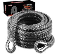 YUNPEAK Synthetic Winch Rope Line, 1/2 Inch x 50 Ft 32,500 LBS Winch Rope Extension,Synthetic Winch Extension Cable Line for Off Road Vehicle ATV UTV SUV Jeep （Gray）