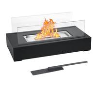 Yunpixx Indoor Tabletop Firepit Your Portable Indoor Outdoor Garden Fire Pit with Dancing Flames Modern Design and Robust Steel Base(Black)