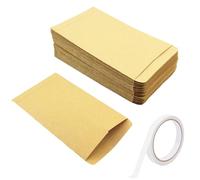 Yunpo tech 100 Pieces Kraft Paper Envelope 16.5x10 cm Brown Paper Envelopes Bags for Wages Coins Notes Beads Seed Envelope
