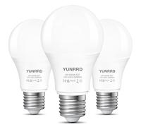 YUNRRD E27 Screw LED Bulb,Cool White 6000K,60W Equivalent,9W 850lm Edison ES Bulbs,A60 GLS Energy Saving Screw in Light Bulb,220-240V,Non-Dimmable,Pack of 3