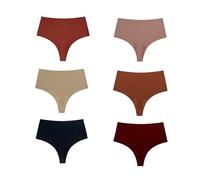 Yunrui Olora Invisible Camel Toe Thong 4-Pack - High Rise Seamless Panties for Women, Wide Absorbent Gusset for Gym Daily Wear (UK, Alpha, S, Regular, Regular, Random color)