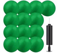 Yunsailing 12 Dodgeballs Bulk Operation Christmas 6 Inch Playground Balls, Rubber Bouncy Inflatable Kickball with Pump for Sports Outdoor Handball Games Christian Donation Gifts(Dark Green)