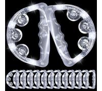 Yunsailing 12 Packs Light up Tambourines With Multicolor Flashing LED Handheld Percussion Instrument Glow in The Dark Ring Metal Jingles for Teenagers Adults Wedding Concerts Performance Party Favors