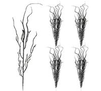 Yunsailing 16 Pcs Christmas Curly Willow Branches, Glitter Christmas Tree Picks 20 inch Christmas Stems Branches for Christmas Tree Winter Home Crafts Wreath Filler (Black,16 Pcs)