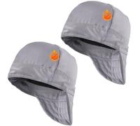 Yunsailing 2 Pcs Welding Cap Flame Resistant Welders Caps Reversible Elastic Cotton Soft Short Crown Welders Hats Men Women, Silver Gray, One size