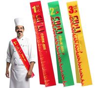 Yunsailing 3 Pcs Chili Cook off Prizes Sashes 1st/ 2nd/ 3rd Chilis Cook off Satin Sashes for Men Women Award Party Supplies Decorations