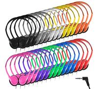 Yunsailing 30 Pack Class Set Headphones for Kids Students Bulk Classroom Headsets Adjustable School Earphones On Ear with 3.5 mm Jack for Youth Adults, Operation Christmas Bulk Items(Classic Colors)