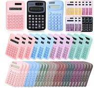 Yunsailing 48 Pcs Pocket Calculator Bulk Small 4 Function Battery Powered Calculator 8 Digit Display Pocket Size for Students Kids School Home Office, 3 Styles (Colorful)