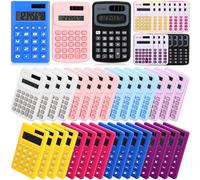 Yunsailing 48 Pcs Pocket Calculators Bulk Mini 8 Digit Handheld Calculator Small Basic Standard Calculator for Students Kids Teachers School Desktop Home Office, 3 Designs (Fresh)