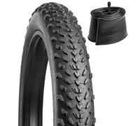YunSCM 1-PC 20 inch Foldable Fat Tyres 20x4.0 102-406 Bike Tyre and 20" Bike Inner Tubes Schrader Valve AV32mm, Compatible 20 x 4.0 98/102-406 MTB/E-Bike/Electric Fat Bike Bicycle Tyres and Tubes