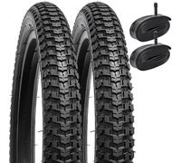 YUNSCM 16" Bike Tyres 16x1.75 Tires 47-305 and 16" Bike Tubes 16x1.5/1.75 AV32mm Schrader Valve Compatible with Mountain/Off Road 16x2.0 16x2.125 16x2.25 Bicycle Tyres and Tubes