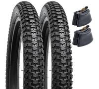 YunSCM 2 Pack 12 1/2" Bike Tyres 12 1/2 x 2 1/4 Tires 57-203 and Heavy Duty Inner Tubes 12 1/2x2 1/4 CR202 90° Bent Valve Compatible with 12.5x2.25 Kid Bike/Push bike/Bicycle Tires and Tubes