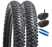 YunSCM 2-Pack 20" Bike Tyres 20x2.125 and 20" Bike Tubes AV32mm Schrader Valve Compatible with 20x2.10 20x2.125 57-406 20x2.20 Mountain Bike Tyres and Tubes