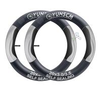 YunSCM 2-Pack 20 inch Heavy Duty Self Sealing Bike Inner Tubes 20x3.0 20x3.5 ETRTO 76/90-406 AV32mm Schrader Valve Super Automatic Repair, Puncture Resistant Compatible with 20x3.0/3.5 Fat Tyre Tube