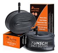 YunSCM 2-Pack 24" Heavy Duty Bike Tubes 24x1.50/1.75/1.90 ETRTO 38/48-507 AV33mm Valve 24" Bicycle Tube Compatible with 24x1.50 24x1.60 24x1.65 24x1.70 24x1.75 24x1.85 24x1.90 Bike Tire Tubes