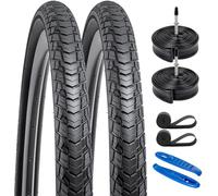YunSCM 2 Pack 28 Inch Bicycle Tyres 28x1.50 700x38C Tires 38-622 and 700C Inner Tube FV48mm Presta Valve, Compatible Bike Tyres 700 x 38C 40-622 700 x 40C Bicycle Tyre & Tube