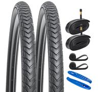 YunSCM 2-Pack 28 Inch Tyres 28x1.60 700x40C Tires 42-622 and 700C Inner Tubes AV48mm Schrader Valve, Compatible with 700x38C 700x40C 700x42C Bike Bicycle Gravel Tyres and Tubes(W2101)