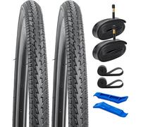 YunSCM 2-Pack 28'' Road Bike Tyres 700x38C 28x1.5 Tires 40-622 and 700C Heavy Duty Bike Tubes Schrader Valve AV48mm Compatible with 700x35c 700x38C 700x40C 35/40-622 Road Bike Tyres and Tubes (P-1024)