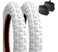 YunSCM 2 PCS 12.5 inch Kid Bike Tyres 12 1/2x2 1/4 Tires 62-203 and 12/12.5 Inner Tubes AV32mm Valve Compatible with 12.5 x 2.25 12 1/2 x2 1/4 baby stroller/Road Bicycle Bike Tyre (White)