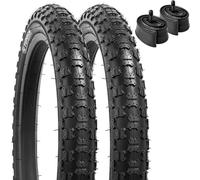 YunSCM 2 Pcs 14" Bike Foldable Tyres 14x2.125 Tires 57-254 with 14" Bike Inner Tubes 14x1.75/2.125 Schrader Valve Compatible with 14x2.10 14x2.125 14x2.20 Bike Tires and Tubes