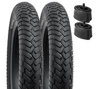 YunSCM 2-PCS 14'' Bike Tyres 14x1.95 Tires 50-254 and 14" Heavy Duty Bike Tubes Schrader Valve AV32mm, Compatible with14x1.90 14x1.95 14x2.0 Bike Bicycle Tyres (P-1199)
