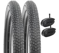 YunSCM 2-PCS 16" Bike Tyres 16x1.75 47-305 Bicycle Tires and 16 inch Heavy Duty Bike Tubes AV32mm Schrader Valve, Compatible with 16x1.65 16x1.75 Road/City Kid Bike Bicycle Tires and Tubes