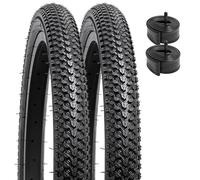 YunSCM 2-PCS 18" Foldable Bike Tyres 18x1.95 50-355 Kid Bicycle Tyre and 18" Bike Tubes AV32mm Schrader Valve, Compatible with Mountain/Off Road Bike 18x1.90 18x1.95 18x2.0 Bike Tires and Tubes